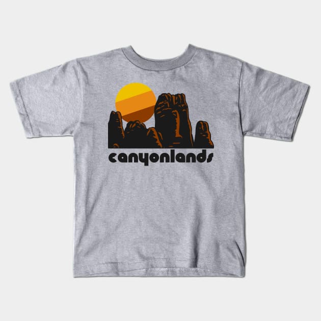 Retro Canyonlands ))(( Tourist Souvenir National Park Design Kids T-Shirt by darklordpug